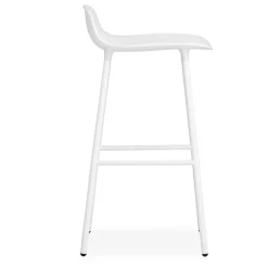 Normann Copenhagen Form barstol 65 cm, stålfot, vit