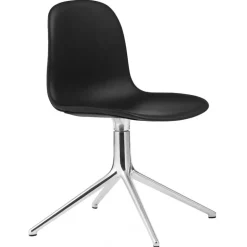 Normann Copenhagen Form Swivel 4L stol, aluminium - svart läder Ultra