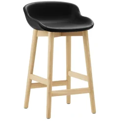 Normann Copenhagen Hyg barstol, 65 cm, ek - svart läder Ultra