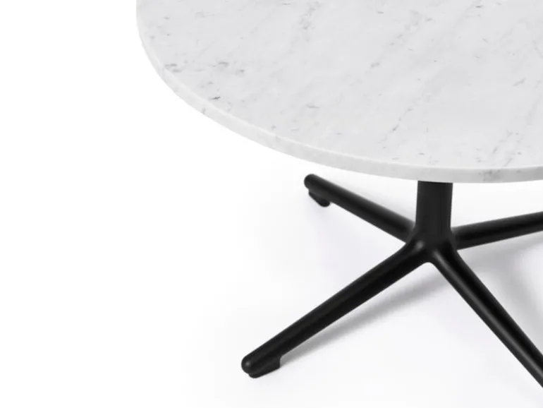 Normann Copenhagen Lunar soffbord, 70 cm, svart aluminium - vit marmor