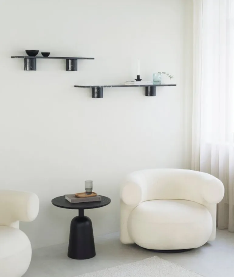 Normann Copenhagen Sten hylla, 120 cm, svart marmor