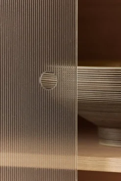 Northern Hifive glasvitrin, 100 cm, hög, ljusoljad ek