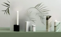 Northern Monolith ljushållare, hög, blandad vit marmor