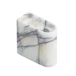 Northern Monolith ljushållare, låg, blandad vit marmor