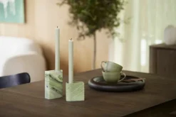 Northern Monolith ljushållare, medium, blandad grön marmor