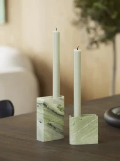 Northern Monolith ljushållare, medium, blandad grön marmor