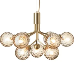 Nuura Apiales 9 pendellampa, brushed brass - optic gold