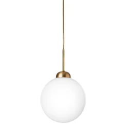 Nuura Apiales 1 pendellampa, stor, brushed brass - opal white