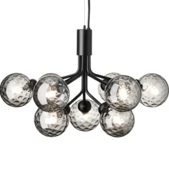 Nuura Apiales 9 pendellampa, satin black - optic smoked