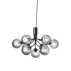 Nuura Apiales 9 pendellampa, satin black - optic smoked