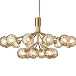 Nuura Apiales 18 pendellampa, brushed brass - optic gold