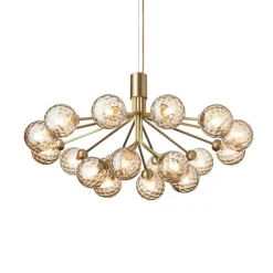Nuura Apiales 18 pendellampa, brushed brass - optic gold