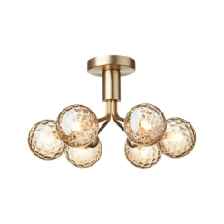 Nuura Apiales 6 taklampa, brushed brass - optic gold