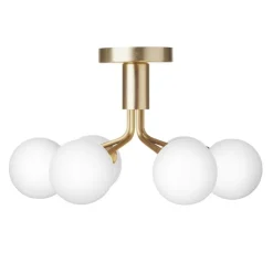 Nuura Apiales 6 taklampa, brushed brass - opal white