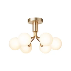 Nuura Apiales 6 taklampa, brushed brass - opal white