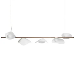 Nuura Florii 5 Linear pendellampa, mörk brons - vit