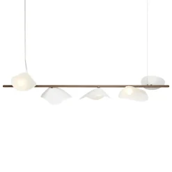 Nuura Florii 5 Linear pendellampa, mörk brons - vit