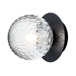 Nuura Liila 1 vägg-/taklampa, liten, svart - klar optik