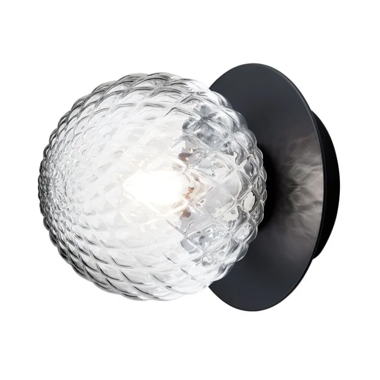 Nuura Liila 1 vägg-/taklampa, liten, svart - klar optik