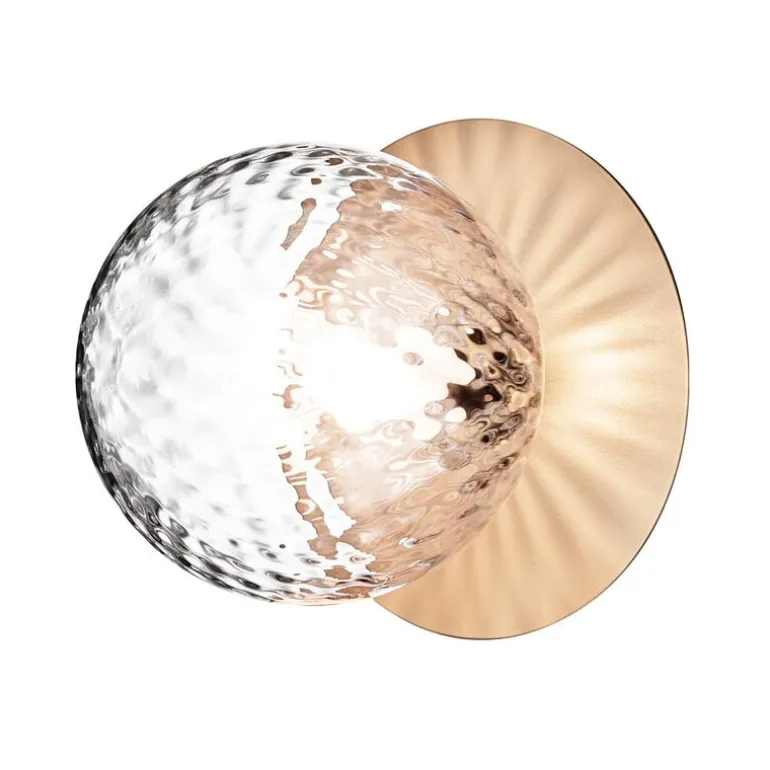 Nuura Liila 1 vägg-/taklampa, liten, nordic gold - klar optik