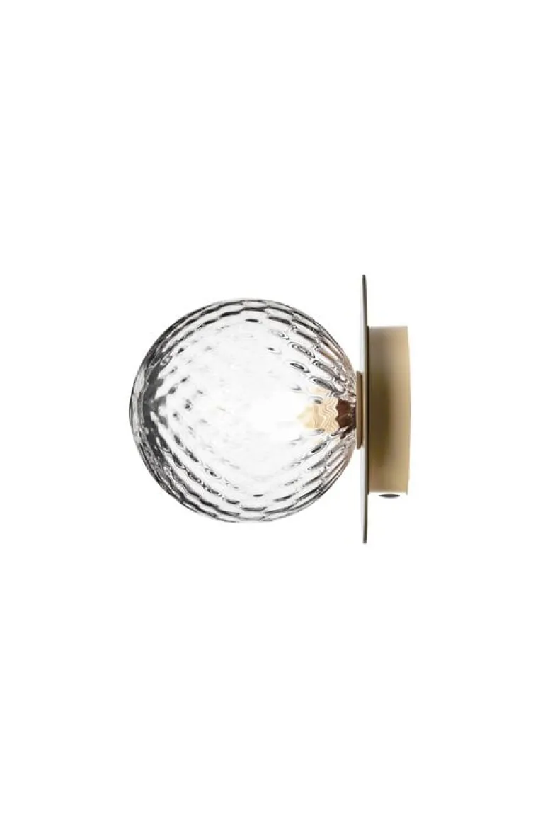 Nuura Liila 1 vägg-/taklampa, liten, nordic gold - klar optik