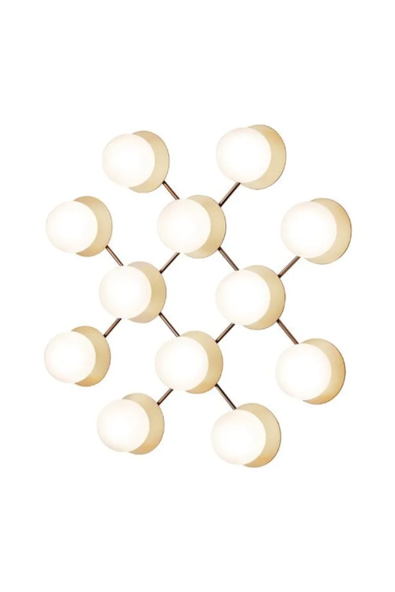 Nuura Liila 12 vägg-/taklampa, guld - opal