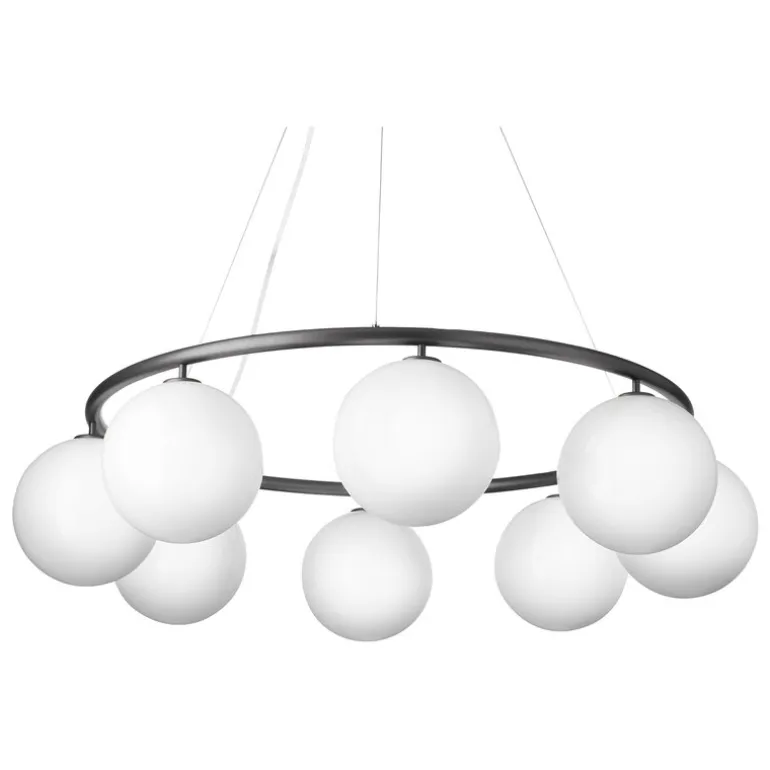 Nuura Miira 8 cirkulär pendel, stengrå - opalvit