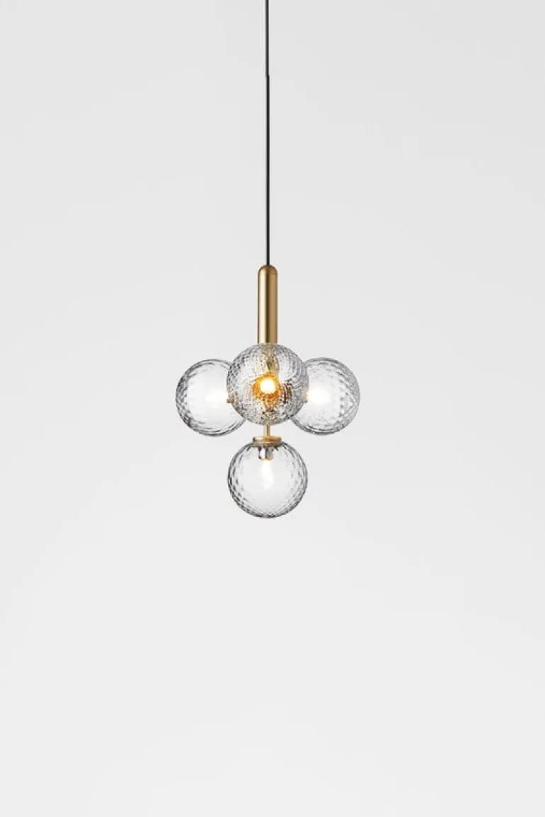 Nuura Miira 4 pendellampa, mässing - ofärgad