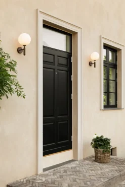 Nuura Miira Outdoor vägglampa, mörk brons - opal