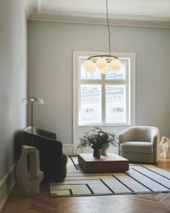 Nuura Mira 6 Circular pendellampa, mörk brons - opal white