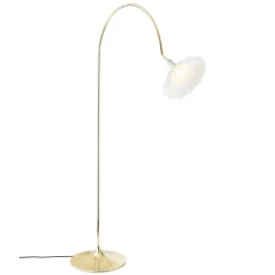 Nuura Petalii golvlampa, vit - polerad mässing