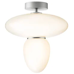 Nuura Rizzatto 42 taklampa, satinsilver - opalvit