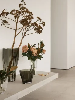 Orrefors Reed vas, 175 mm, clear smokey green