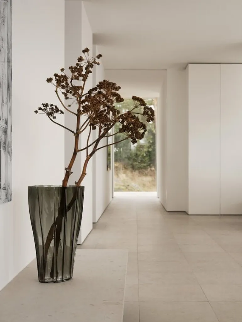 Orrefors Reed vas, 500 mm, clear smokey green