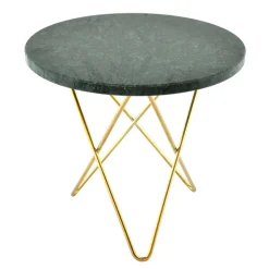 OX Denmarq Mini O Table, mässing - grön marmor