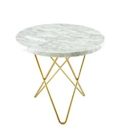OX Denmarq Mini O Table, mässing - vit Carrara