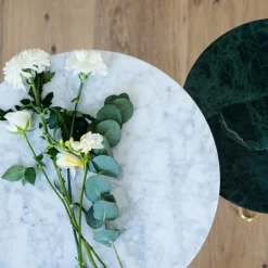 OX Denmarq Mini O Table, mässing - vit Carrara