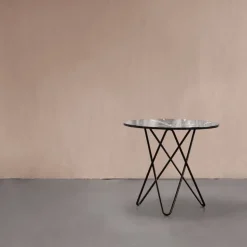 OX Denmarq Tall Mini O bord, stål - grå marmor