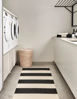 Pappelina Bob matta, 70 x 150 cm, svart - vanilj