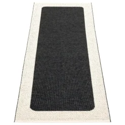 Pappelina Ilda matta, 70 x 180 cm, svart - vanilj