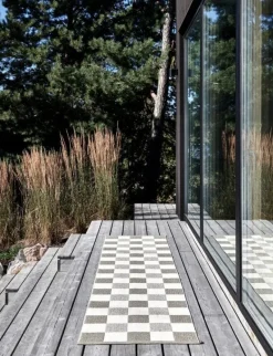 Pappelina Pix matta, 70 x 240 cm, mörkt linne - vanilj - linne