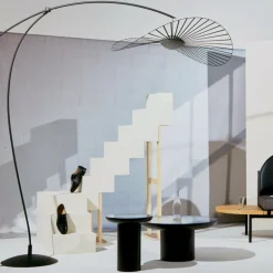 Petite Friture Vertigo Nova golvlampa, svart - vitt glas