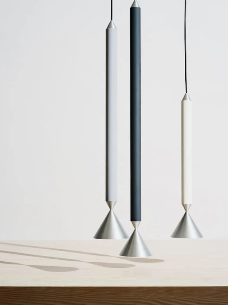 Pholc Apollo 39 pendellampa, vit - polerad aluminium