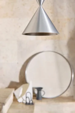 Pholc Apollo 39 pendellampa, vit - polerad aluminium