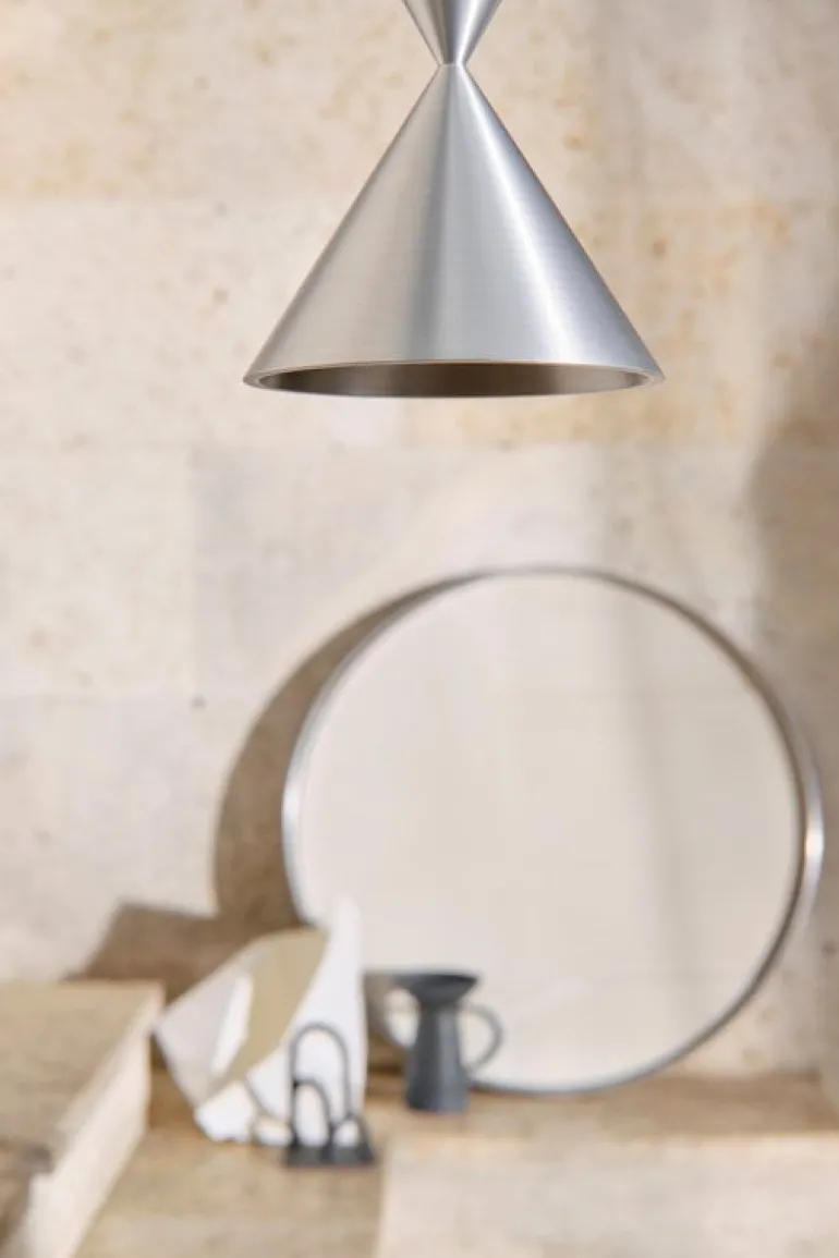 Pholc Apollo 39 pendellampa, vit - polerad aluminium