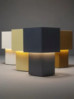 Pholc Romb Mini bordslampa, vanilj