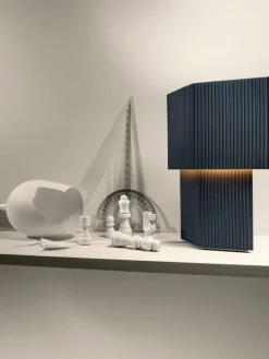 Pholc Romb Mini bordslampa, blå sten