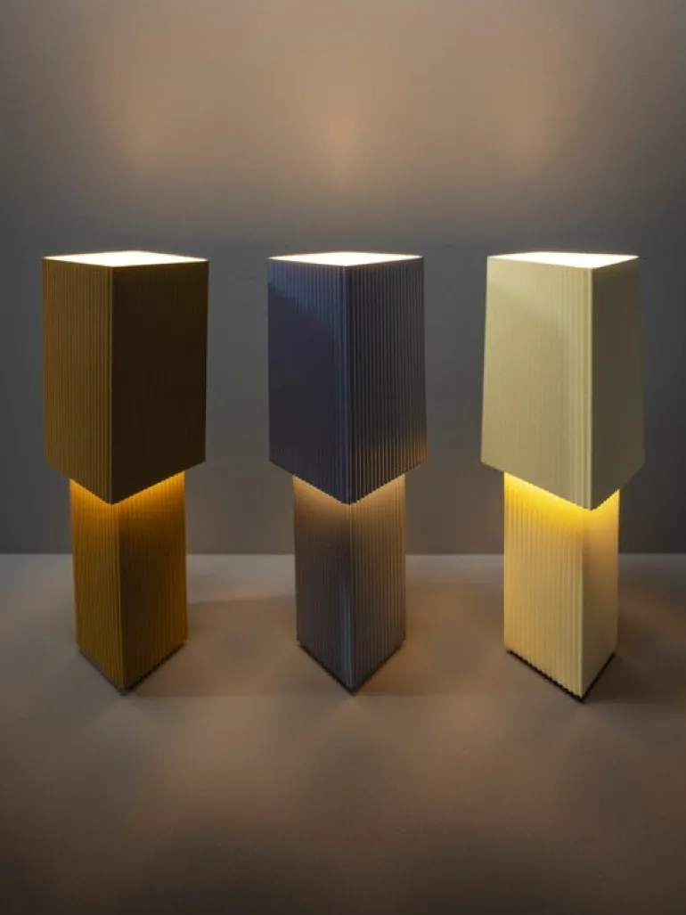 Pholc Romb Mini bordslampa, blå sten