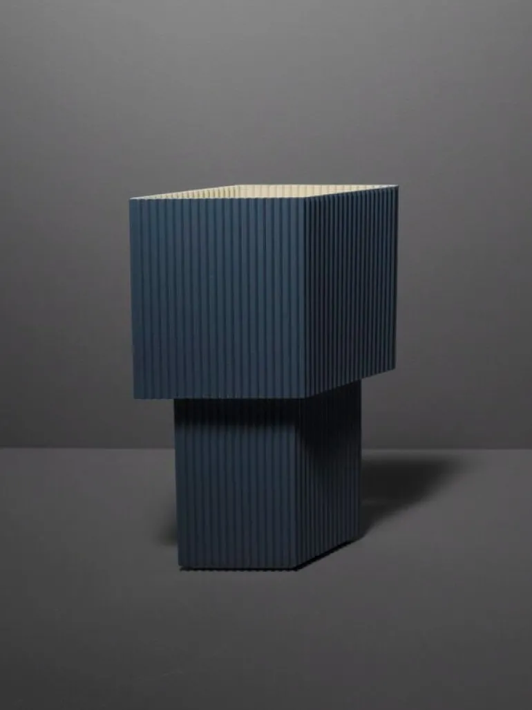 Pholc Romb Mini bordslampa, blå sten