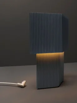 Pholc Romb Mini bordslampa, blå sten